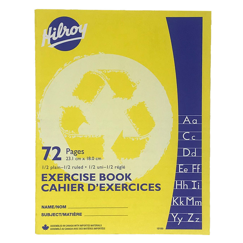 Hilroy Exercise Book (7 1/8" x 9 1/8") - 72 pages (1/2 Plain - 1/2 Ruled)